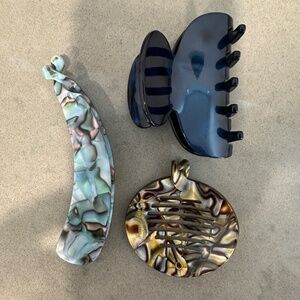 France Luxe Estelle Banana Clip, Yvette Ponytail Clip and Small Couture Claw